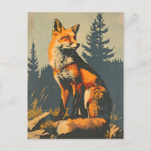  portret van de rode vos briefkaart