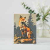  portret van de rode vos briefkaart (Staand voorkant)