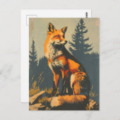  portret van de rode vos briefkaart (Voorkant / Achterkant)