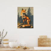  portret van de rode vos poster (Keuken)