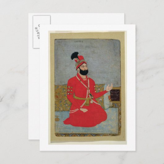 Portret van de Sjah Afshar van Nadir van Perzië Briefkaart (Voorkant / Achterkant)