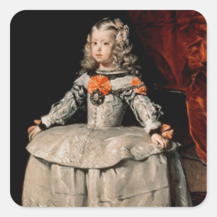 Portret van de vijf jaar Infanta Margarita Vierkante Sticker