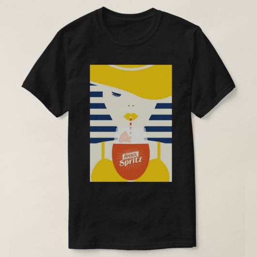portret van de vrouw en aperol spritz t-shirt (Design voorkant)