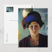 Portret van de vrouw van de kunstenaar door August Briefkaart (Voorkant / Achterkant)