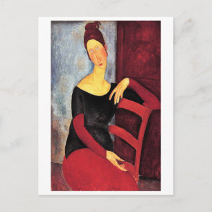 Portret van de vrouw van de kunstenaar, Modigliani Briefkaart
