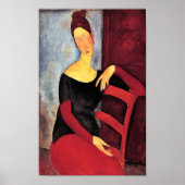 Portret van de vrouw van de kunstenaar, Modigliani Poster (Voorkant)