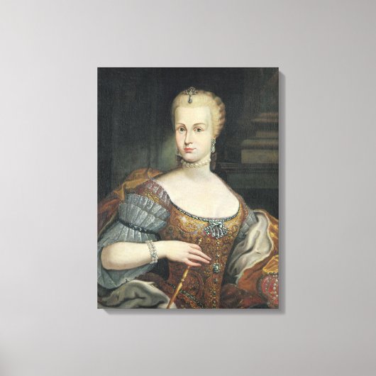 Portret van de vrouw van Pietro Leopoldo di Lorena Canvas Afdruk (Voorkant)