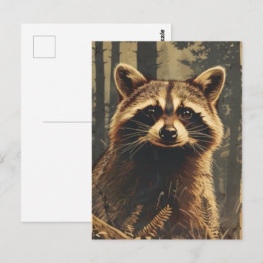  portret van de wasbeer briefkaart (Voorkant / Achterkant)