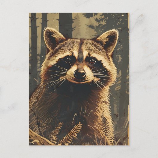  portret van de wasbeer briefkaart (Voorkant)