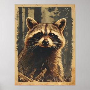  portret van de wasbeer poster