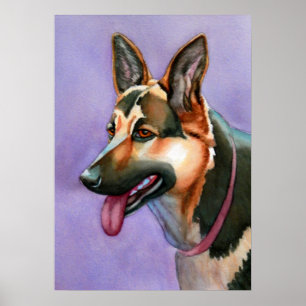 Portret van de Waterverf Shepherd Poster
