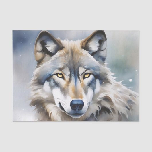 Portret van de Waterverf van de etherische wolf Tissuepapier (Voorkant)