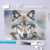 Portret van de Waterverf van de etherische wolf Tissuepapier (Craft)