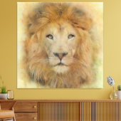 Portret van de Waterverf van het Afrikaanse Lion W Canvas Afdruk (Insitu (Woonkamer))