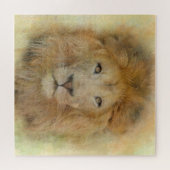 Portret van de Waterverf van het Afrikaanse Lion W Legpuzzel (Horizontaal)