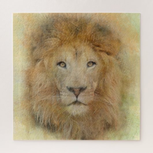 Portret van de Waterverf van het Afrikaanse Lion W Legpuzzel (Verticaal)