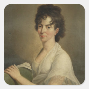 Portret van de weduwnaar Constanze Mozart, 1802 Vierkante Sticker