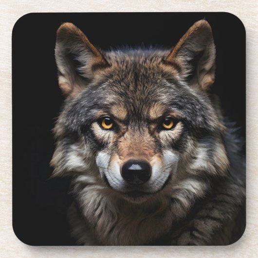 Portret van de wolf bier onderzetter (Voorkant)