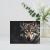 Portret van de wolf briefkaart (Staand voorkant)