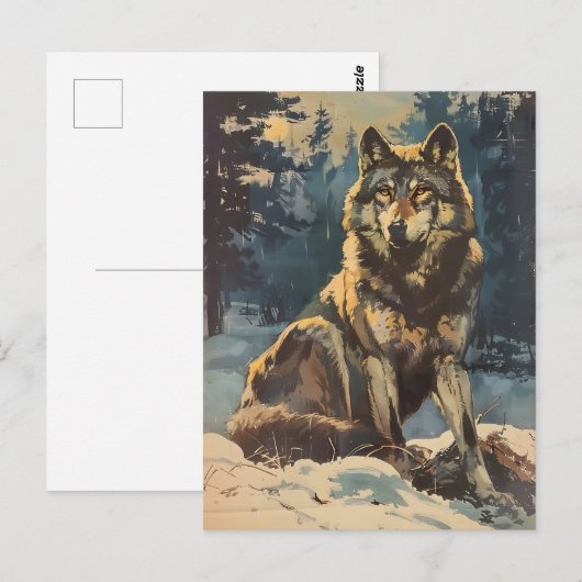  portret van de wolf briefkaart (Voorkant / Achterkant)
