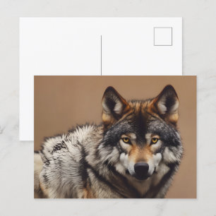 Portret van de wolf briefkaart