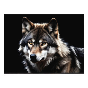 Portret van de wolf foto afdruk