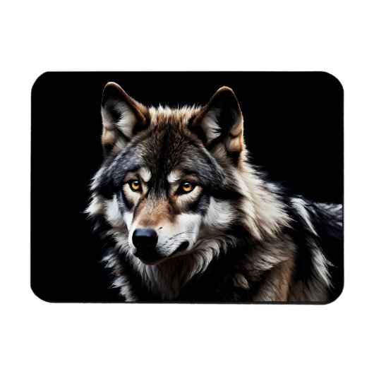 Portret van de wolf magneet (Horizontaal)