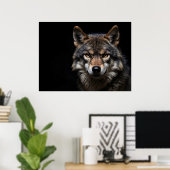Portret van de wolf poster (Thuiskantoor)