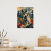 portret van de wolf poster (Keuken)