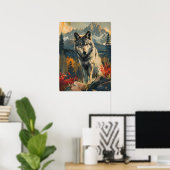 portret van de wolf poster (Thuiskantoor)