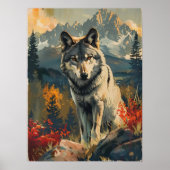 portret van de wolf poster (Voorkant)