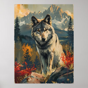 portret van de wolf poster