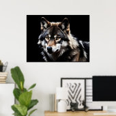 Portret van de wolf poster (Thuiskantoor)