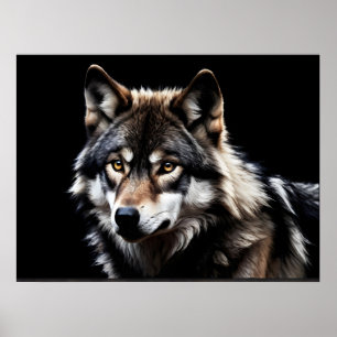 Portret van de wolf poster