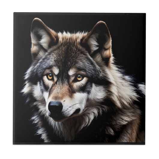 Portret van de wolf tegeltje (Voorkant)