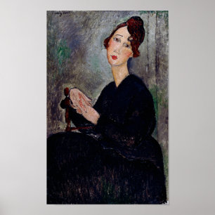 Portret van Dedie, Modigliani Poster