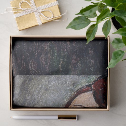 Portret van Dedie, Modigliani Tissuepapier (Geschenk)