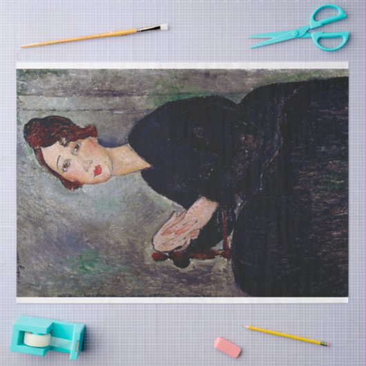 Portret van Dedie, Modigliani Tissuepapier (Craft)