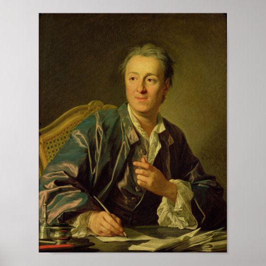 Portret van Denis Diderot 1767 Poster (Voorkant)
