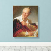 Portret van Denis Diderot c.1769 Canvas Afdruk (Insitu (Houten vloer))