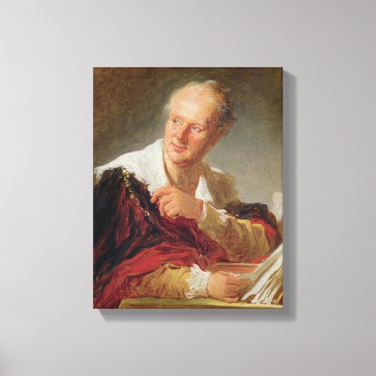Portret van Denis Diderot c.1769 Canvas Afdruk (Voorkant)