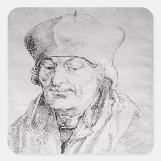 Portret van Desiderius Erasmus 1520 Vierkante Sticker (Voorkant)