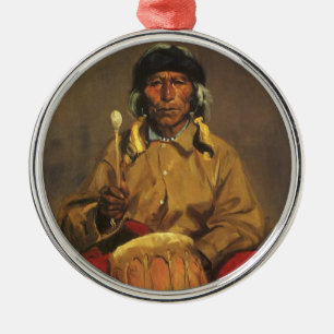 Portret van Dieguito Roybal door Robert Henri Metalen Ornament