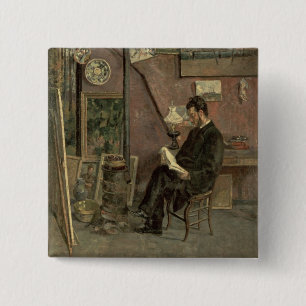 Portret van Doctor Martinez, 1878 (olie op doek) Vierkante Button 5,1 Cm