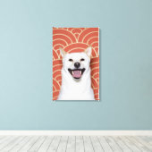 Portret van Dog 2 Canvas Afdruk (Insitu (Houten vloer))