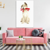 Portret van Dog met Leash Canvas Afdruk (Insitu (Woonkamer))