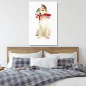 Portret van Dog met Leash Canvas Afdruk (Insitu (Slaapkamer))