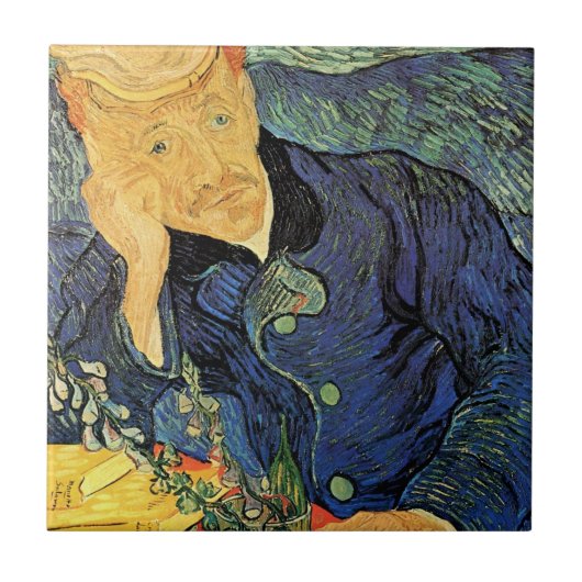 Portret van dokter Gachet door Vincent van Gogh Tegeltje (Voorkant)
