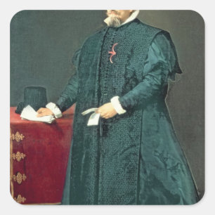 Portret van Don Diego de Corral y Arellano Vierkante Sticker