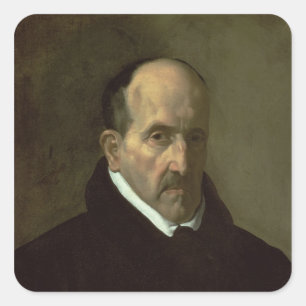 Portret van Don Luis de Gongora y Argote 1622 Vierkante Sticker